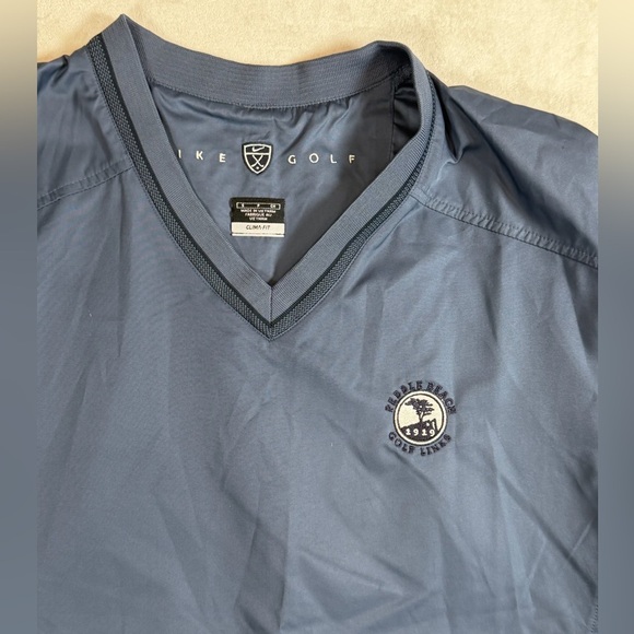 Pebble Beach Nike Golf Size Small Genuine Steel Blue Clima-Fit Windbreaker Top - Picture 3 of 7